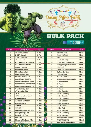 5500 Rs. Hulk Pack (60 Items)